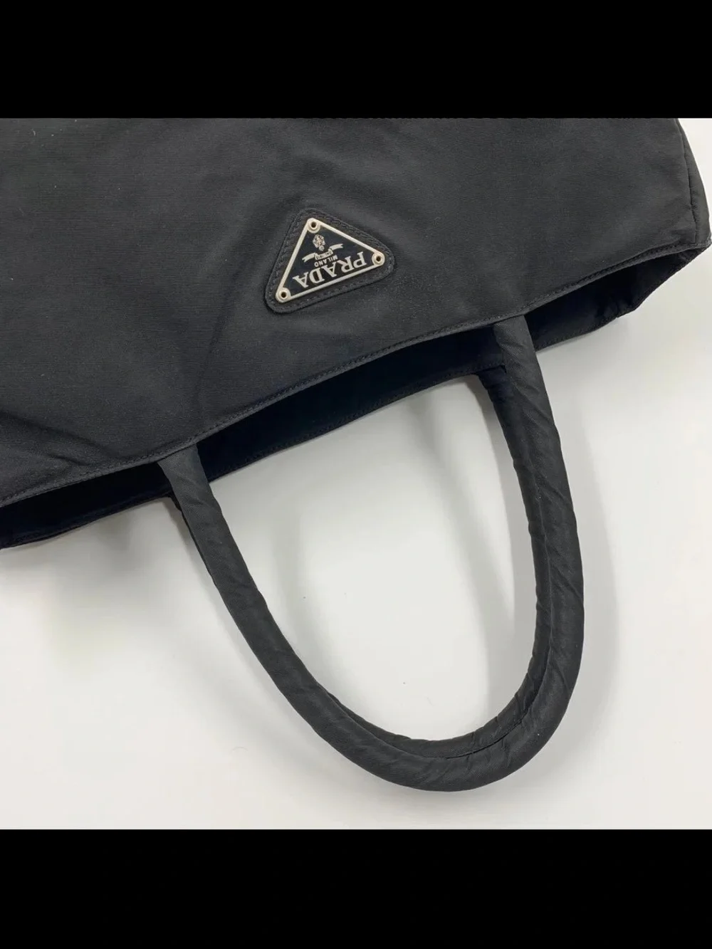 Prada Black Nylon Shopper Tote